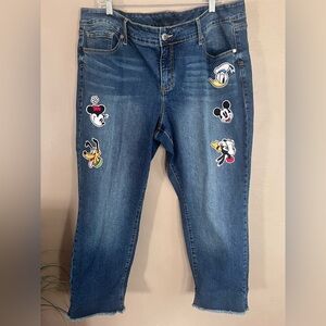 Disney Women's Blue Jeans with Cartoon Characters